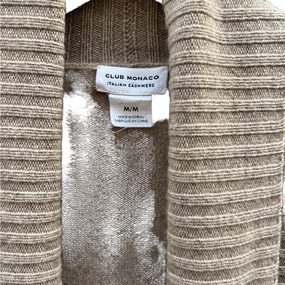 Club Monaco Italian Cashmere Open Front Cardigan in Oatmeal Size Medium - Picture 8 of 13